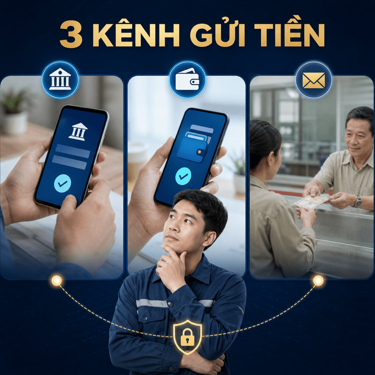 Cách gửi tiền về quê
