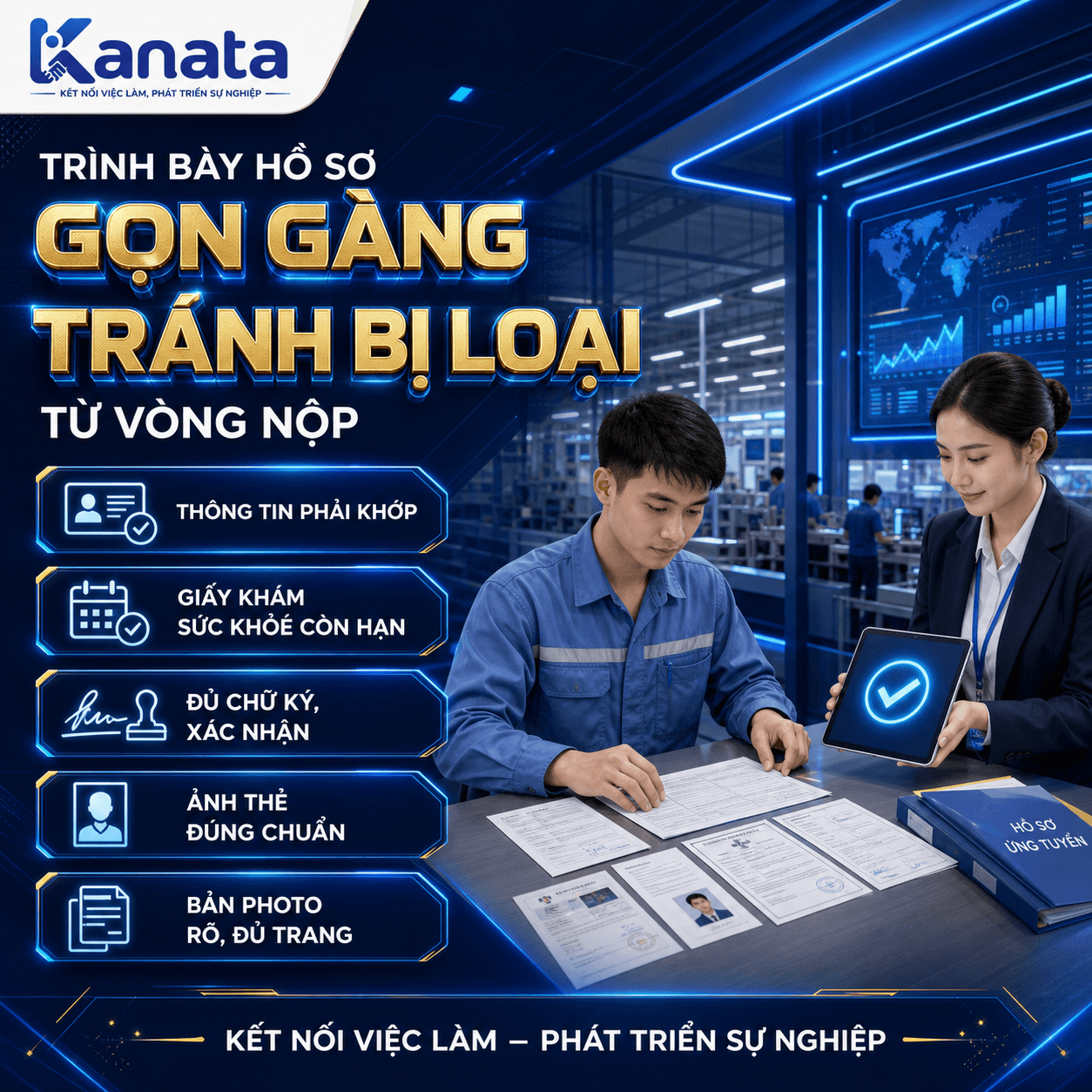 cách trình bày hồ sơ xin việc công nhân gọn gàng