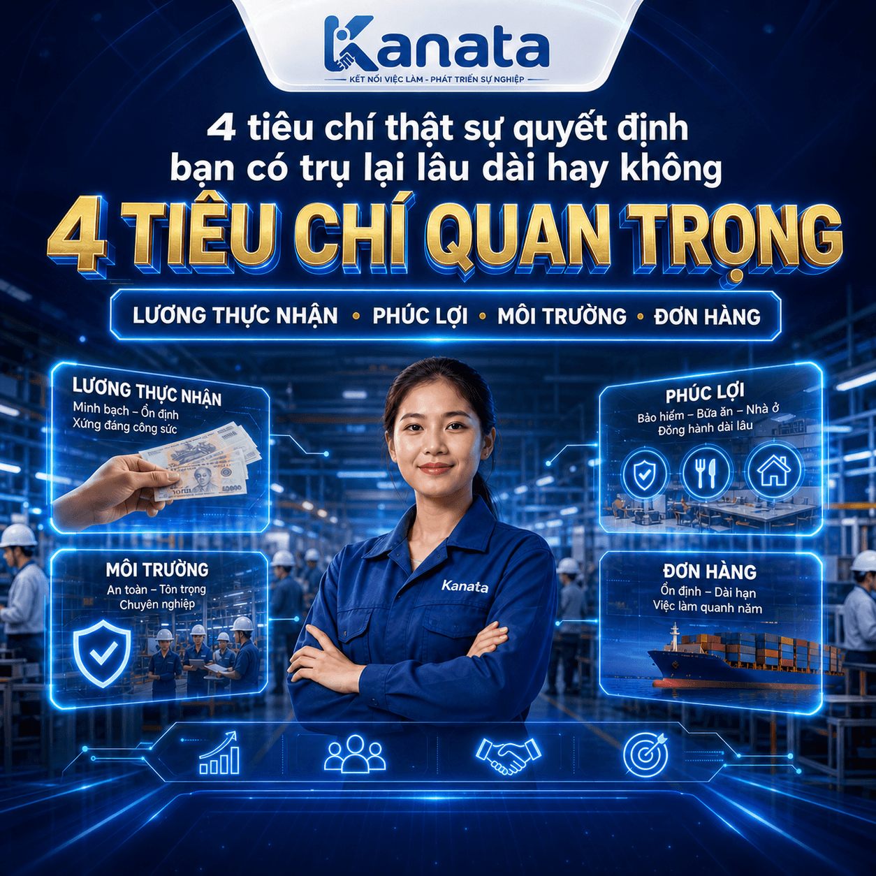 4 tiêu chí chọn nhà máy để làm công nhân lương thực nhận phúc lợi môi trường đơn hàng
