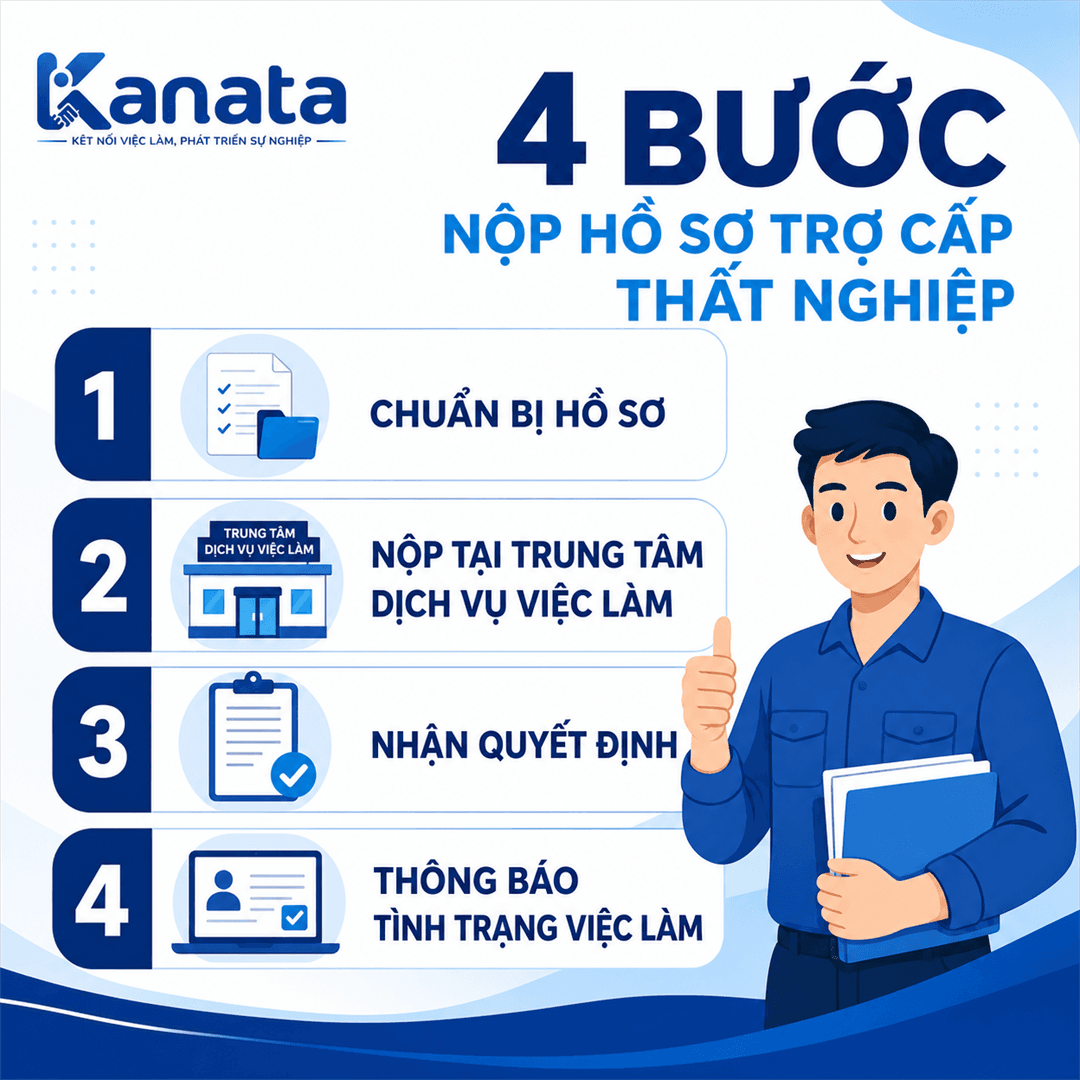 Cách bước nộp hồ sơ nhận trợ cấp thất nghiệp