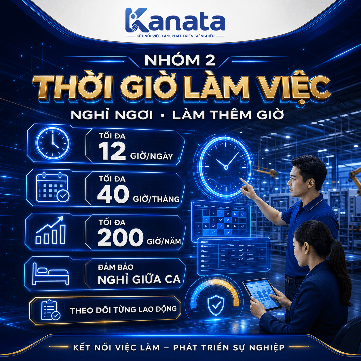 checklist thời giờ làm việc làm thêm giờ lao động phổ thông