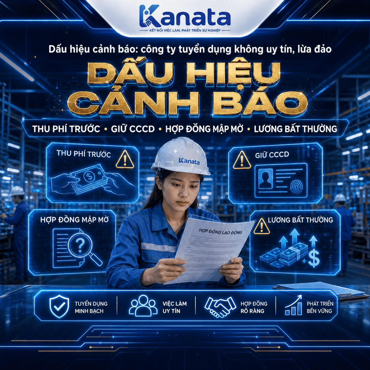 dấu hiệu cảnh báo công ty tuyển dụng không uy tín lừa đảo thu phí trước giữ CCCD