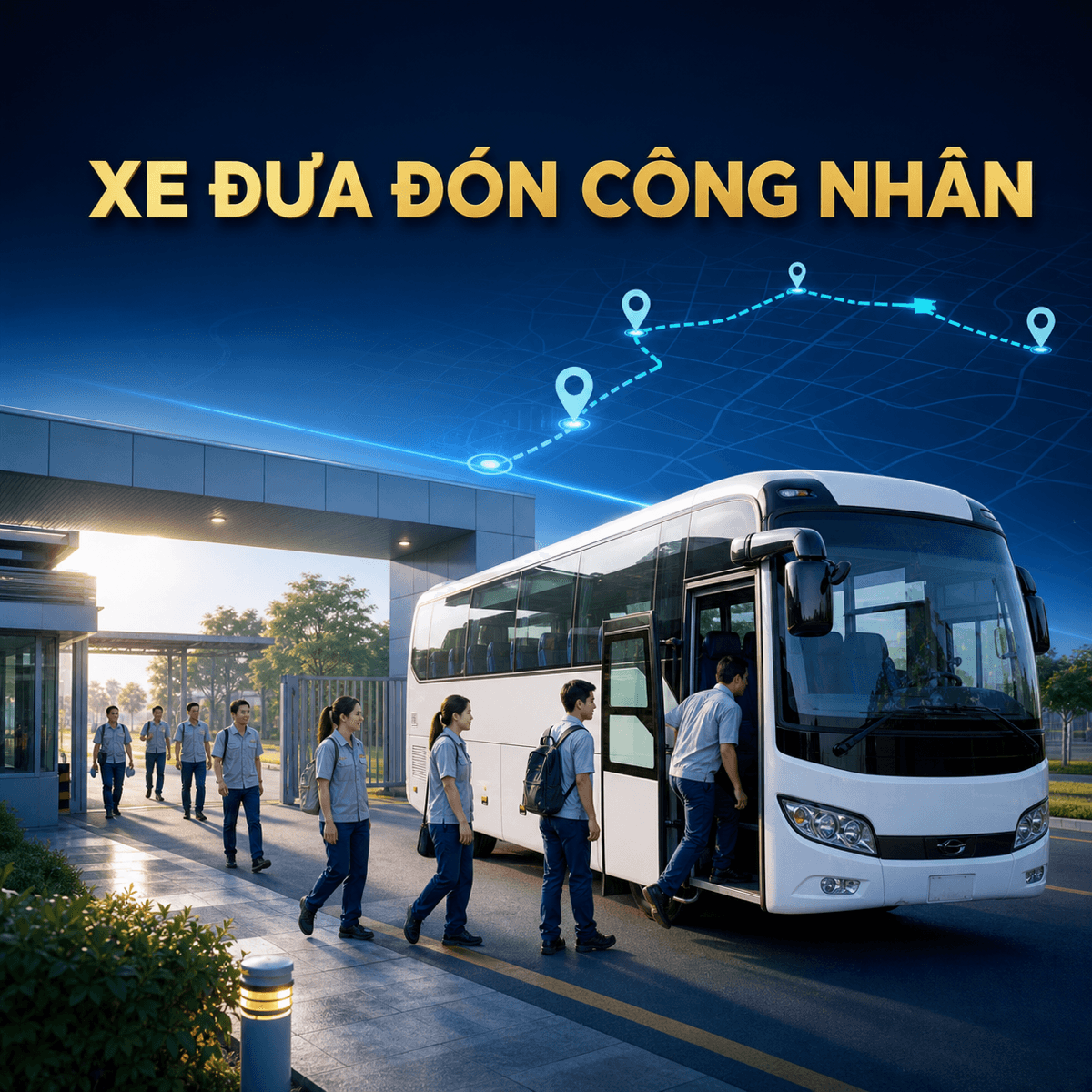 Xe đưa đón công nhân