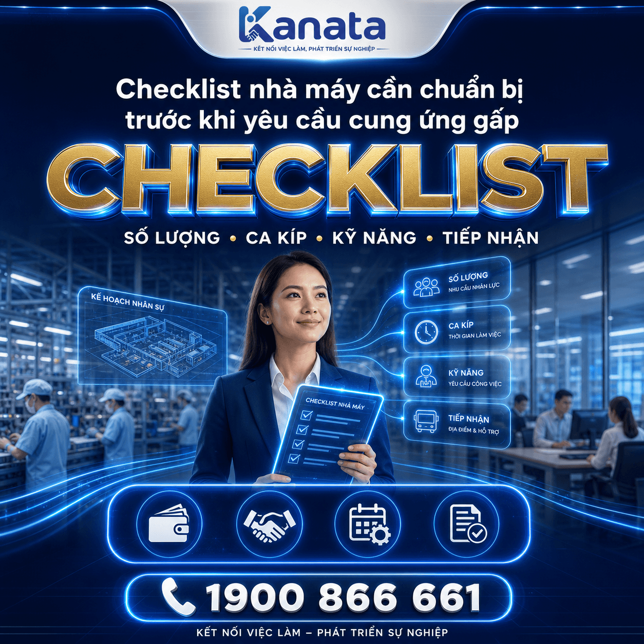 checklist chuẩn bị cung ứng lao động thời vụ KCN
