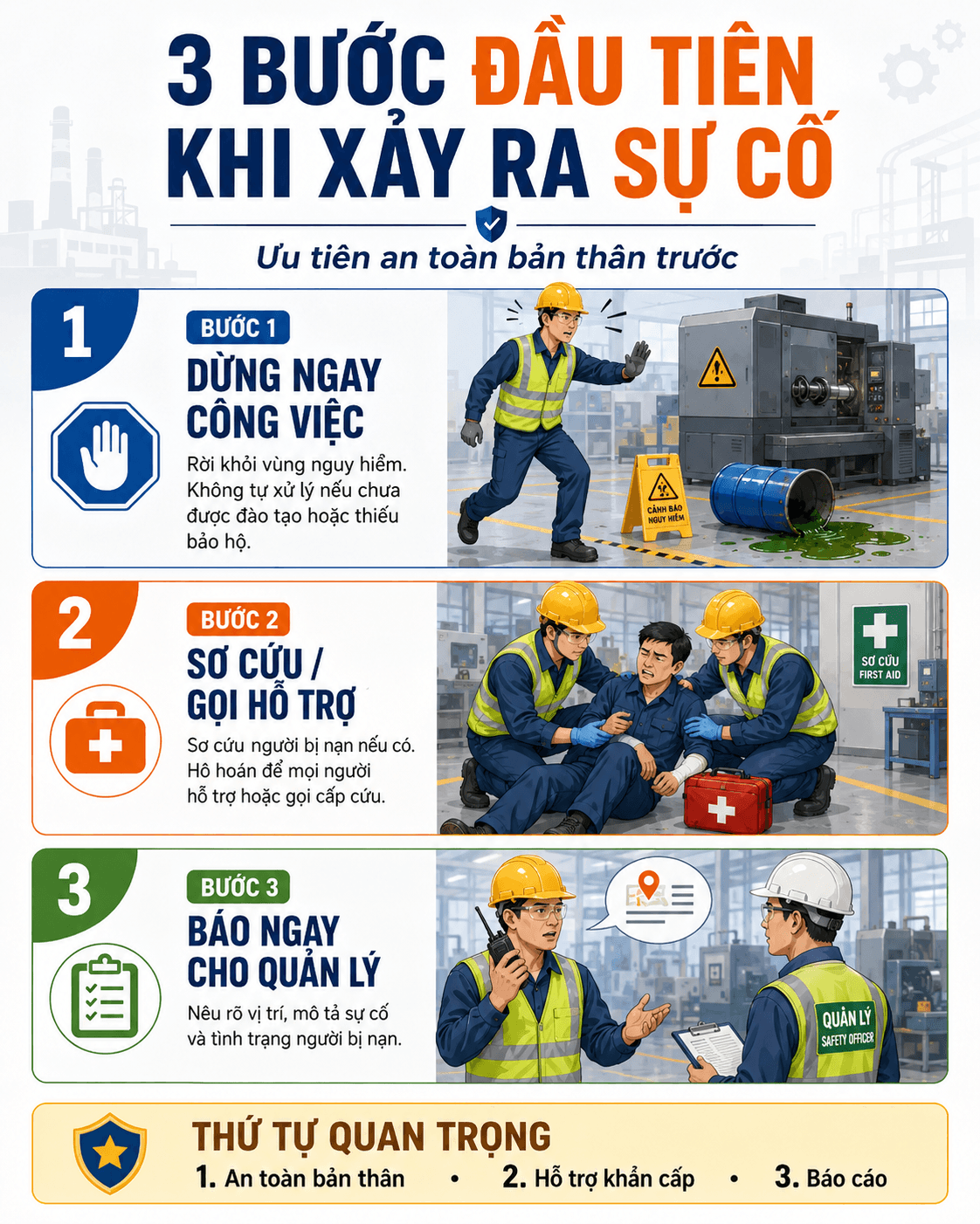Quy trình xử lý sự cố an toàn lao động