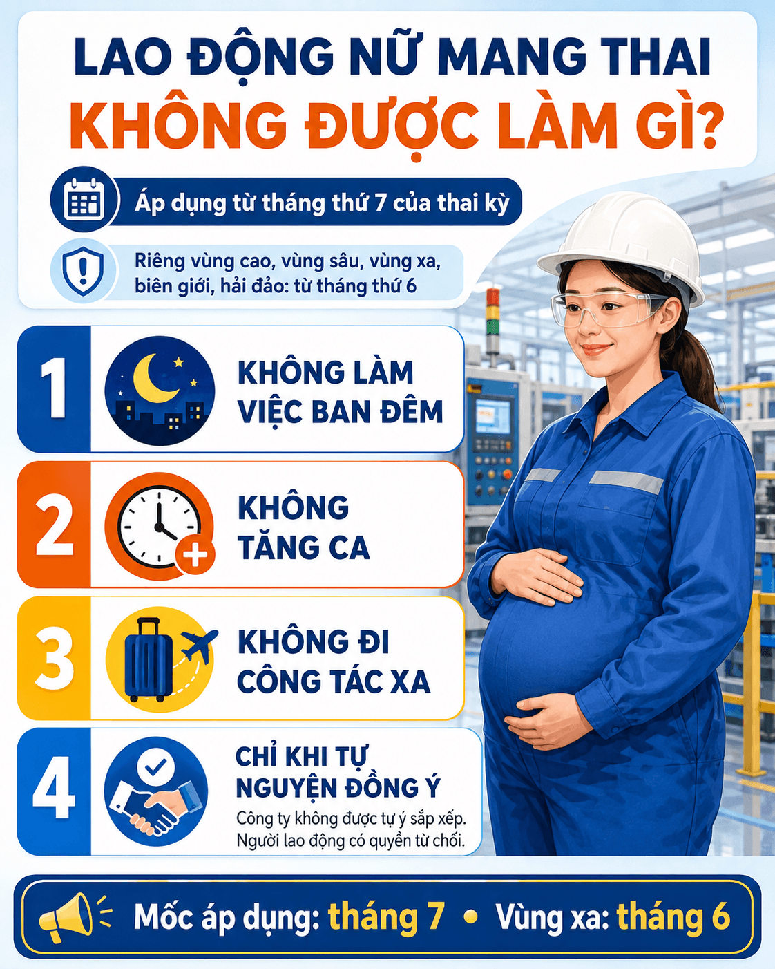 Lao động nữ mang thai không được làm gì theo luật