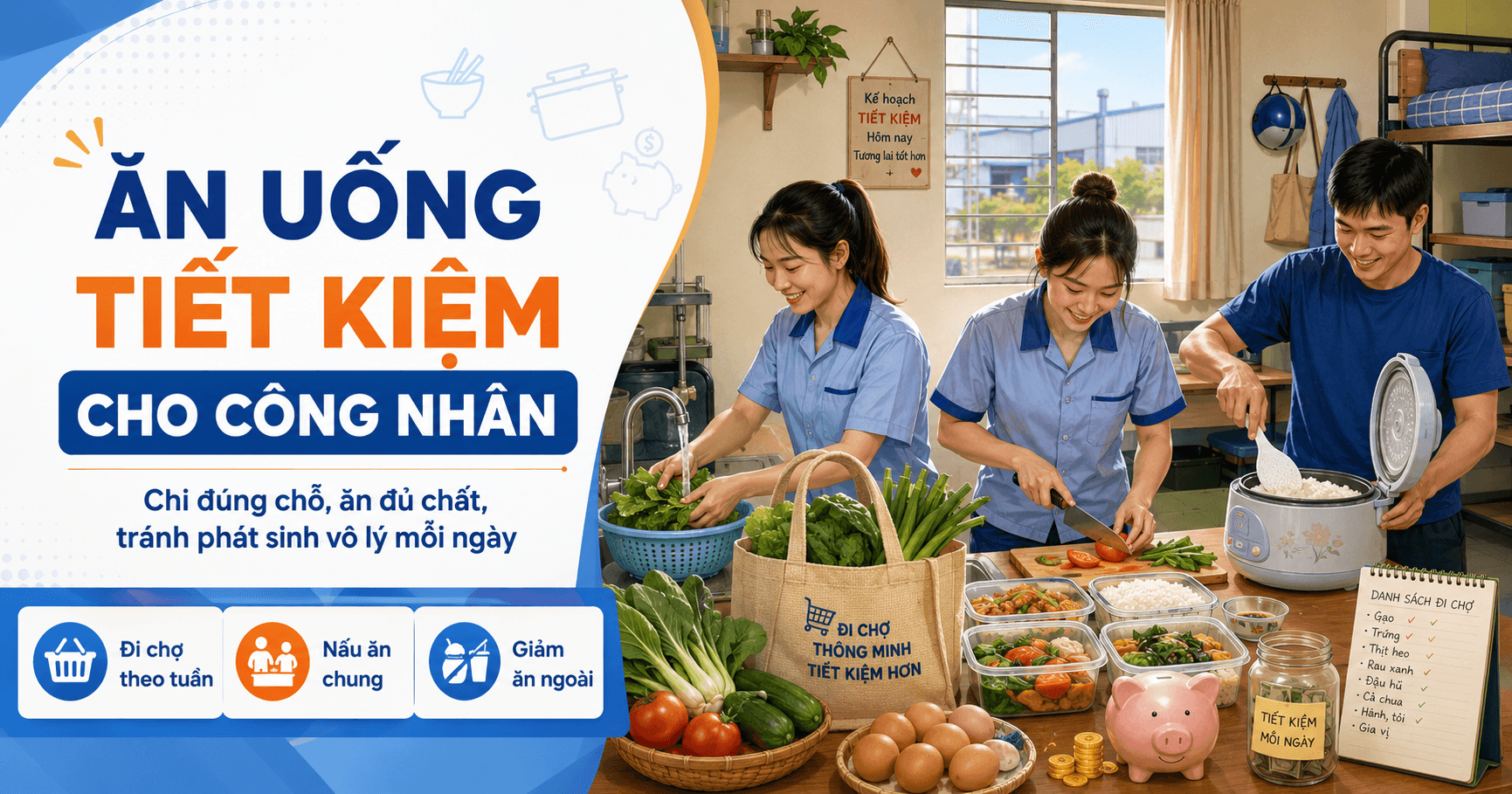 Ăn uống tiết kiệm cho công nhân