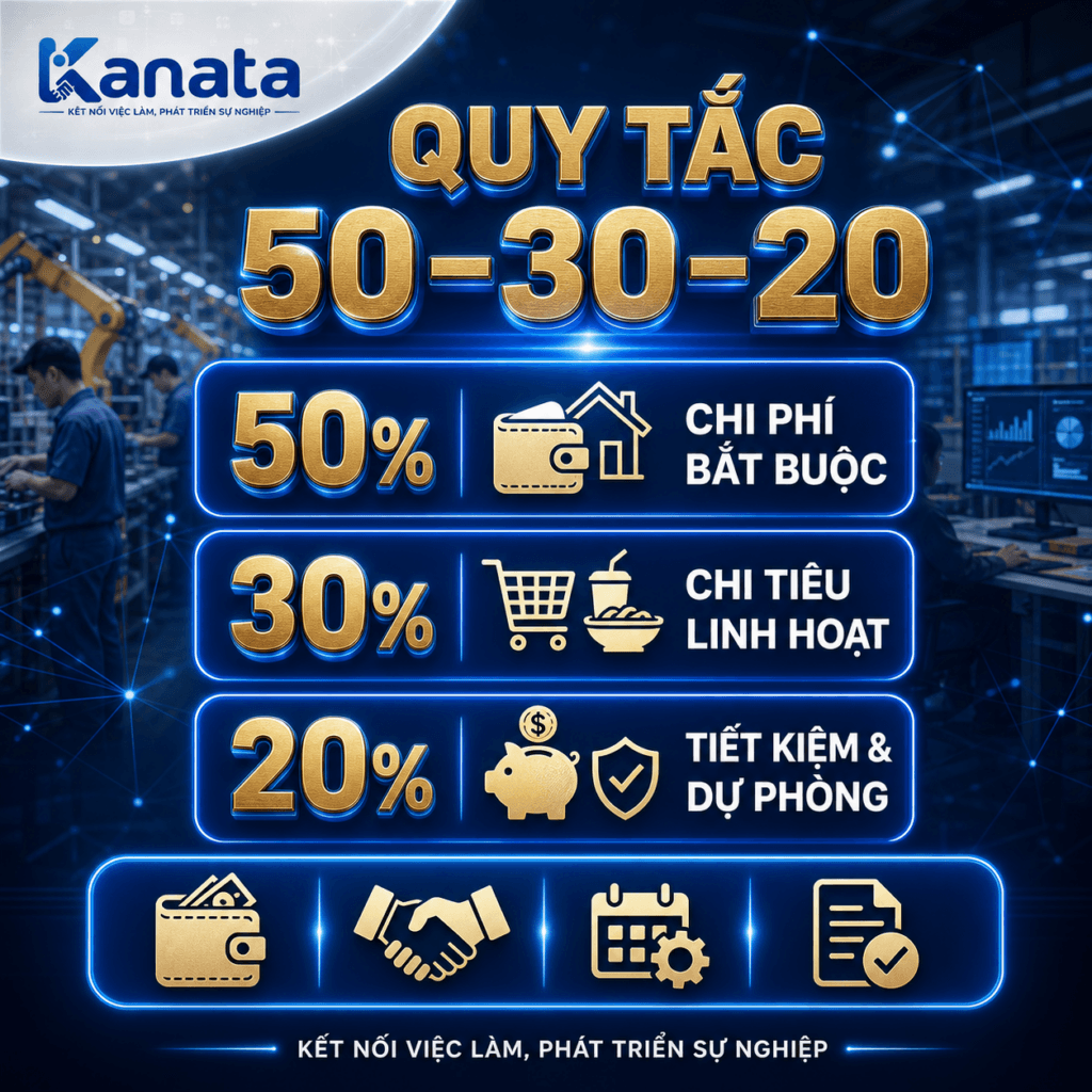 cách chia lương công nhân theo quy tắc 50-30-20