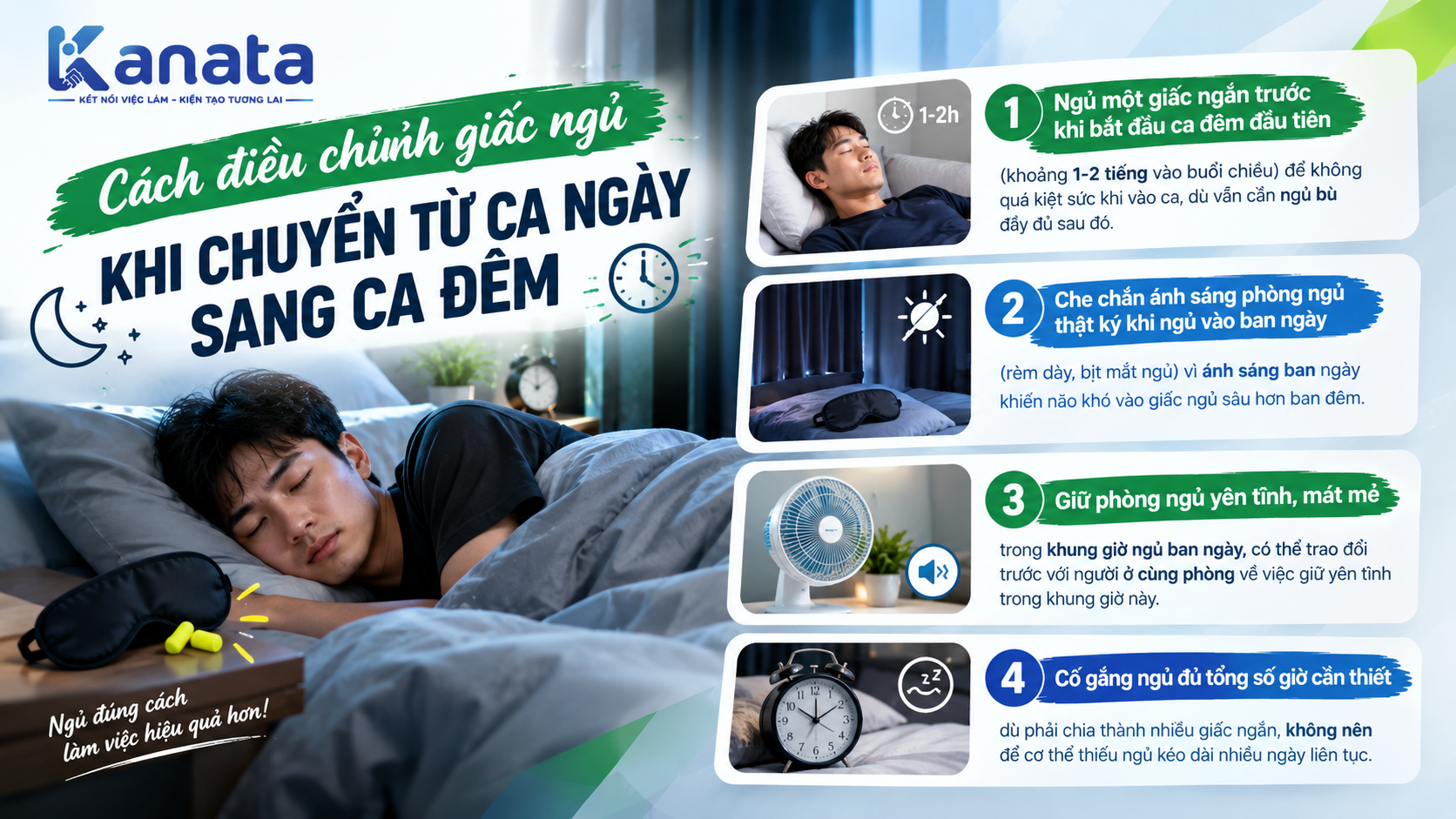 Cách điều chỉnh giấc ngủ khi làm ca đêm