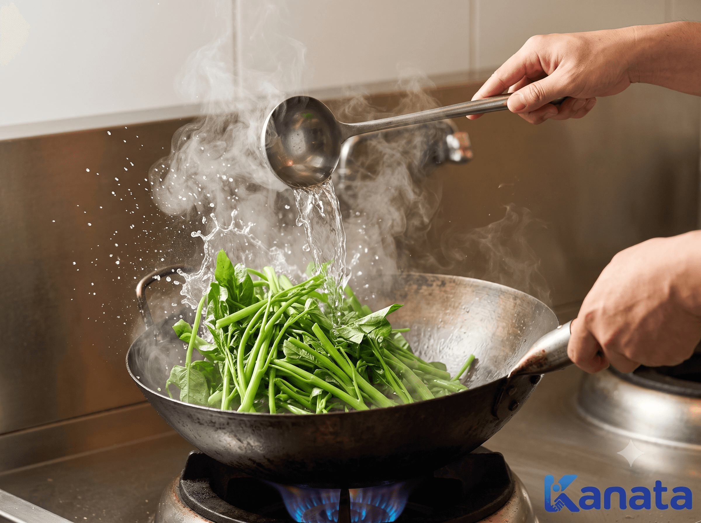 Xào khô bằng hơi nước khi hết dầu ăn