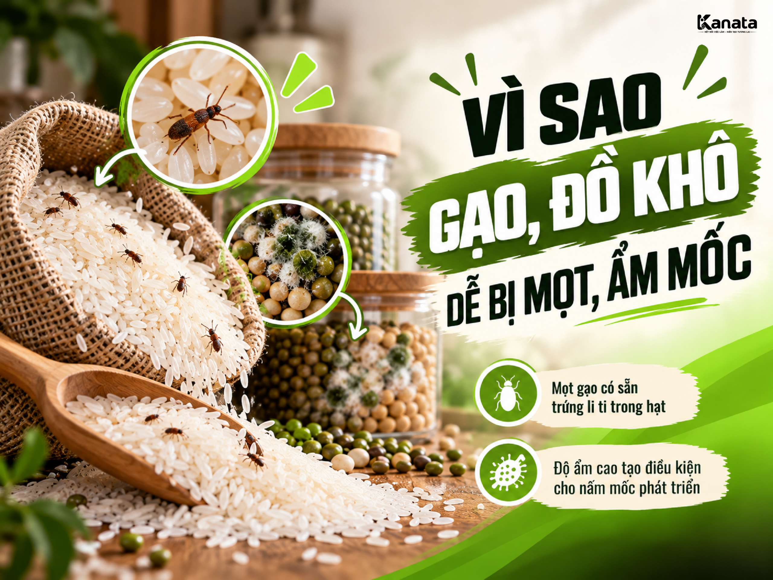 Thùng gạo trong bếp phòng trọ, minh họa bảo quản gạo để không bị mọt