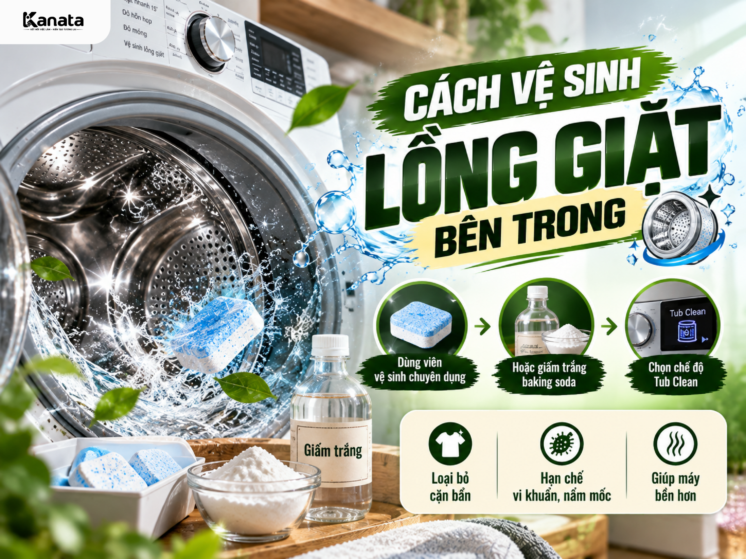 Chạy chu trình làm sạch lồng giặt để máy hết hôi