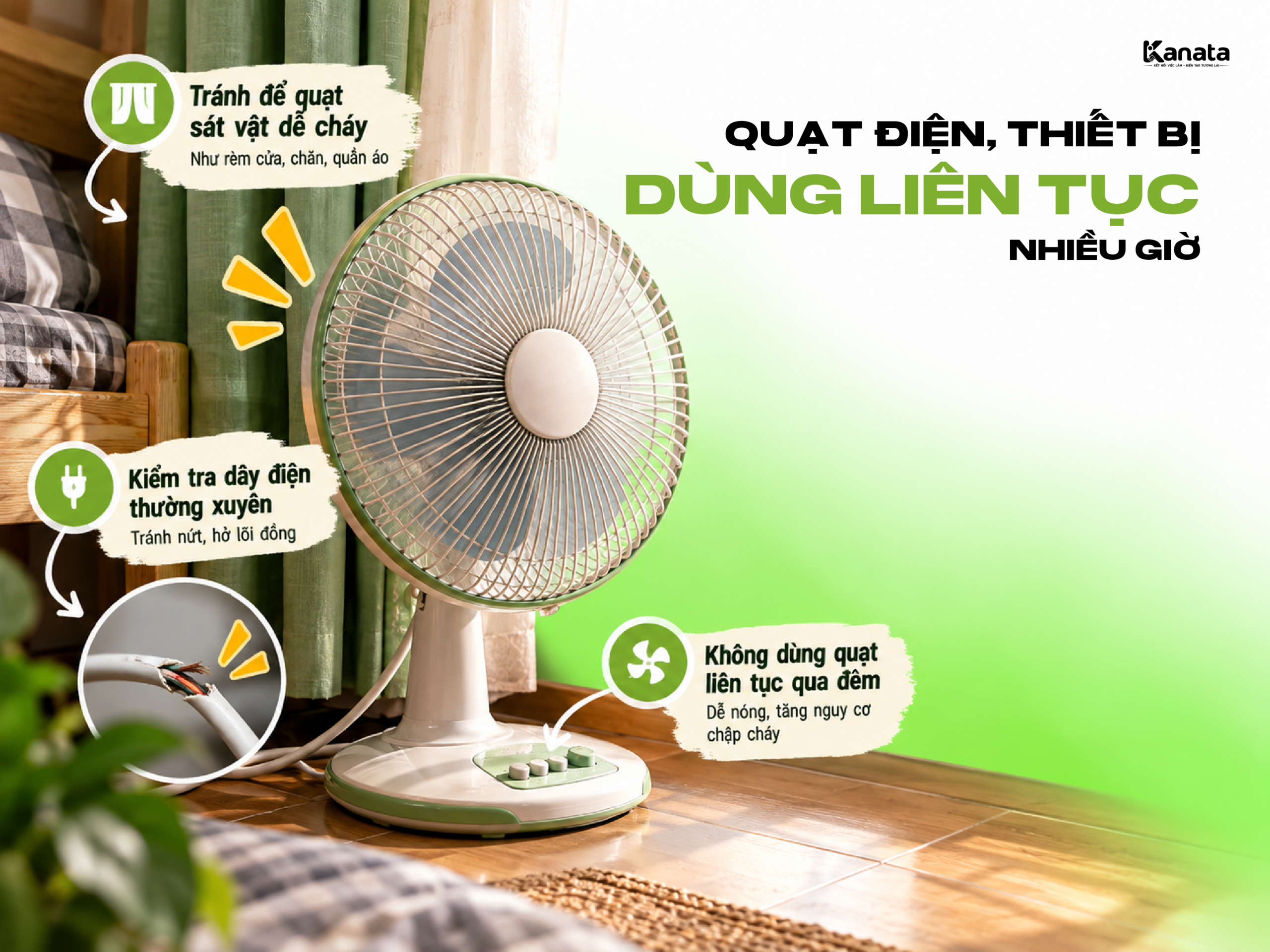 Quạt và nồi cơm điện cần chú ý an toàn điện trong phòng trọ