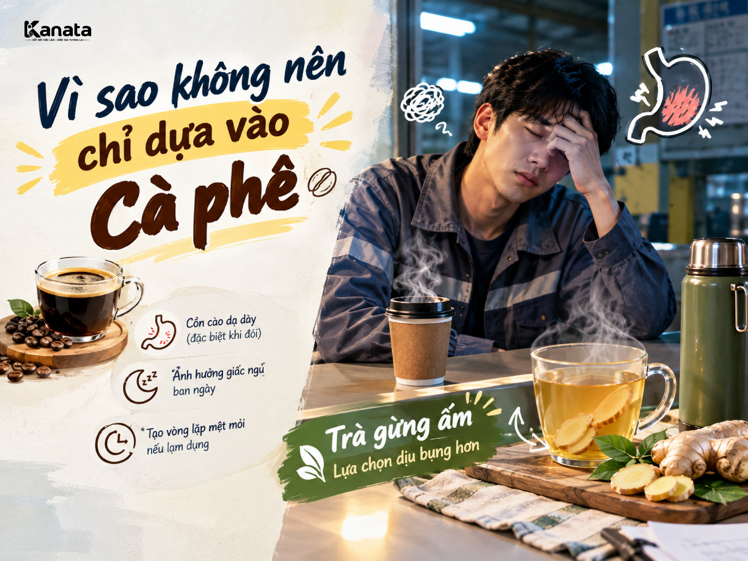 Cốc cà phê buổi tối, uống gì tỉnh táo khi làm ca đêm