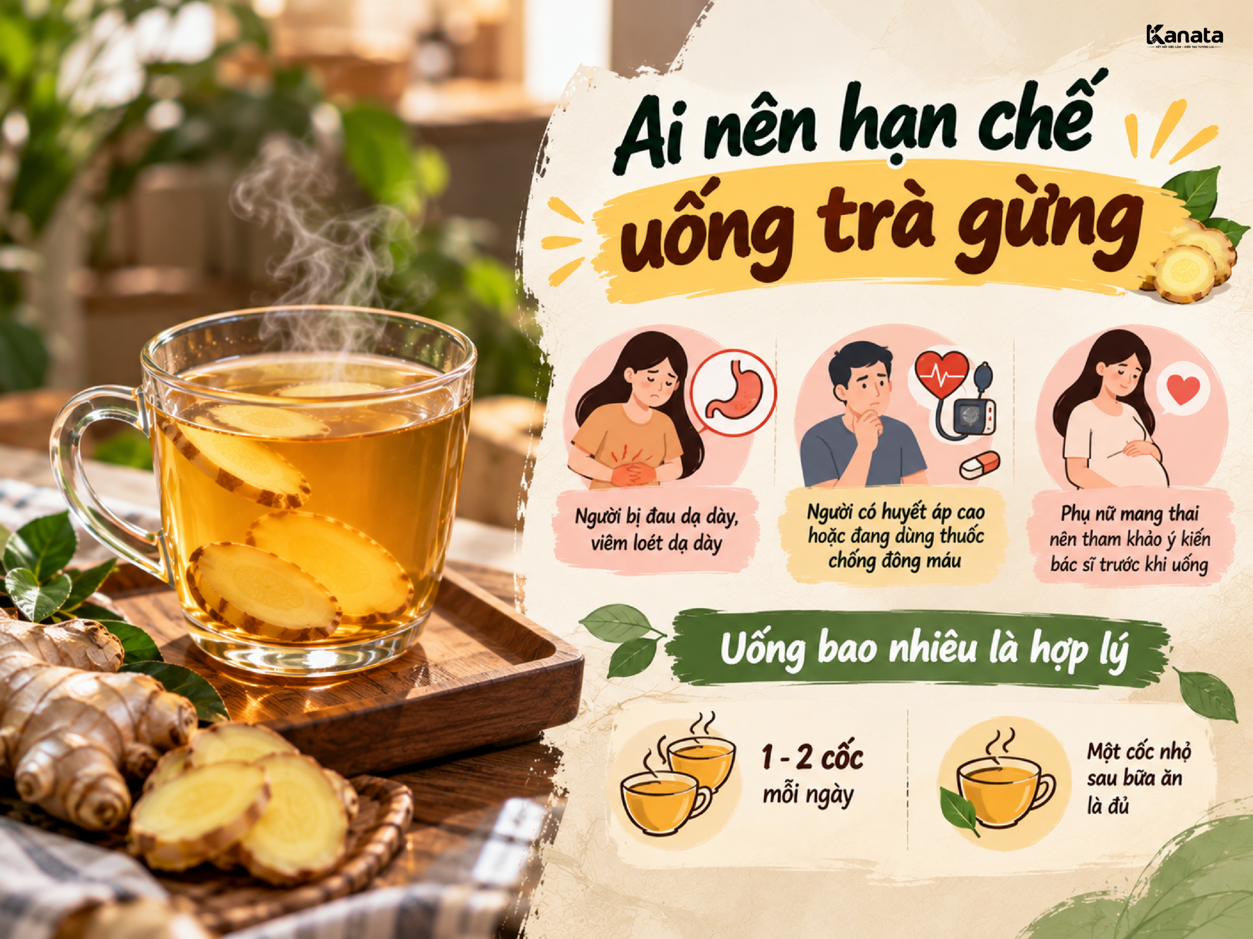 Trà gừng ấm giúp làm ấm cơ thể khi trời lạnh