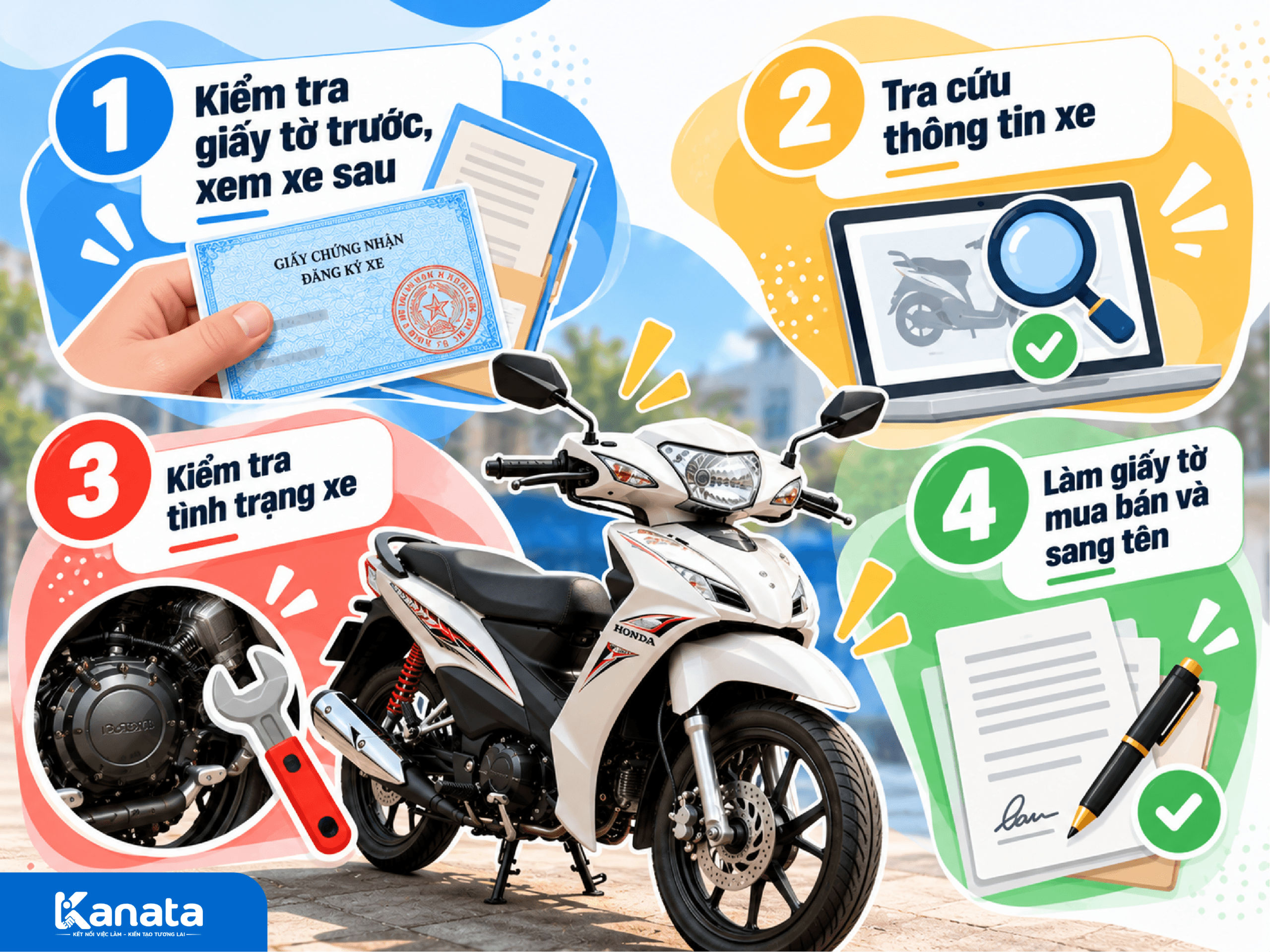 Mua xe máy cũ: đối chiếu số khung, số máy với giấy đăng ký